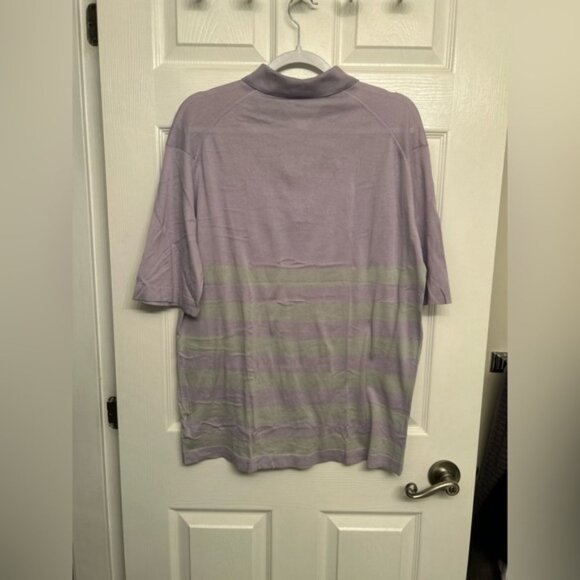 John Smedley Striped Knit Polo Shirt - Picture 4 of 5